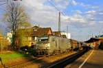 On 28 March 2017 Akiem 37050 hauls a coal train through Völklingen while the Sun begins to set.