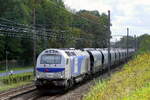 The Europorte 4002 on route with a VTG grain train from France to the port of Antwerp.