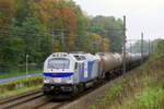 The Europorte 4004 with a tank train on route from France to the port of Antwerp.