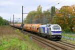 The Europorte 4005 with a grain train from the port of Antwerp to France.  Vossloh-Stadler Euro4000 build in 2011 with construction N� 2509. Line 27A at Antwerp Airport. 27-10-2026