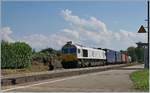 The DB Schenker 92 87 0 077 010-2 F-DB with Cargo Train in Kressbronn  09.09.2016  