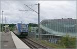 The SNCF X 73756 departs as a TER on its way from Delle to Belfort, leaving Meroux station.
