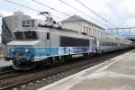 SNCF 22214 stands at Chambery on 3 June 2014 and will depart for Lyon Part-Dieu at 09;57.