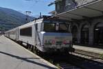 The SNCF electric locomotive BB 522257 is arriving in the station of Bourg-Saint-Maurice on September 19th, 2022. 