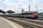 SNCF 26167 hauls a Belgian EC to Luxemburg and Brussels out of Strassbourg Central on 1 June 2014. 