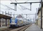 . A TER train to Nancy Ville is running through the station of Bettembourg on April 5th, 2013.