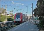 The SNCF Z 26584 (Computer mouse) on the way to Cannes by his stop in Anibes. 

27.03.2025
