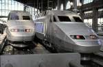 TGV Atlantique no 520 and 523 at Paris Gare du Nord, October 10th, 1994.