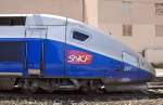 SNCF TGV POS fast train in Saint-Raphäel. Date: 20. July 2015.