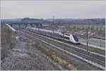 The TGV 6704 from Mulhouse to Paris is leaving the Belfort-Montbéliard-TGV Station.