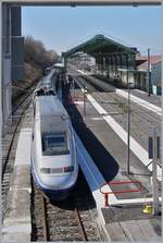 A SNCF TGV Duplex to Paris in Evian les Bains.