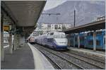 A SNCF TGV is waiting in Annecy his departur to Paris Gare de Lyon.
