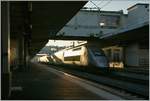 In the last day light is waiting a SNCF TGV in Mulhouse of his departur times.