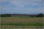 The SNCF inoui TGV on the way to Mulhouse of the 490 meter long Viaduc of Dannemaire (builed 1860-62) by Dannemaire.