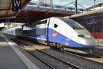On 7 June 2015 TGV Duplex 4716 takes a Sun bath at Nancy.