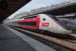 On 24 May 2019 TGV Lyria/Duplex 4721 stands ready for departure to Zürich HB at Paris Gare de l' Est.