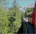 A train of the Mer de Glace railway on its way from Chamonix Mont Blanc to Montenvers on August 3rd, 2008.