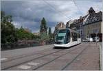 A Tram near the  Petit France  in Strasbourg.