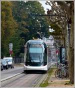 An Eurotram is running on the Boulevard de la Victoire in Strasbourg on October 29th, 2011.