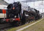 Ex-SNCF 141R-1244 of the Verein Mikao 1244 quits Brugg AG with a steam special on the late afternoon of 17 May 2026.