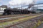 Dampflok Depot FULL's  ex-SNCF 241A65 is about to haul a nine coach strong extra train out of Brugg AG towards Solothurn and back on 17 May 2026, with the locally based Verein Mikado 1244 ex-SNCF