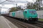 Apha Trains 185 616 hauls a coal train through Hamburg-Harburg on 28 April 2016.