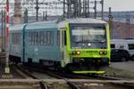 Arriva 845 104 quits Praha hl.n. on 6 April 2017.