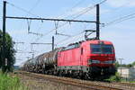 La 193 345, DB Cargo, con un tren cisterna desde el puerto de Amberes hacia Alemania. Línea 27A en el Aeropuerto de Amberes. 26-06-2026