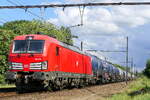 The DB Cargo 193 375 with a long tank trai to the port of Antwerp. Build by Siemens: type: Vectron MS construction n� 22635 year of manufacture: 2019. Line 27A at Antwerp Airport. 02-07-2026