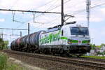 The DB Cargo 193 363 'I am a climate hero' with a tank train from the port of Antwerp to Germany. Siemens Vectron MS build in 2019 with construction N� 22609. Line 27A at Antwerp Airport. 08-07-2026