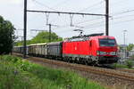 The DB Cargo 193 377 with the Lead ore shuttle from the port of Antwerp to Stolberg (D). Siemens Vectron MS build in 2019 with construction N� 22637. Line 27A at Antwerp Airport. 15-06-2026