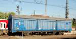 Goods wagon class Hbbikks of company HGK, Ulm, May 11th, 2008.