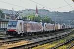 Intermodal train with 186 284 has entered Kufstein on 4 June 2015.