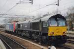 RTB/TrainSporT 653-05 stands on 27 December 2006 at venlo with an SBB Cargo TRAXX after having finished a week of test trials on the Dutch High Speed Line and the BetuweRoute.