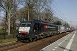 SBBCI 189 282 hauls an intermodal service through Tilburg-Universiteit on 31 March 2021.