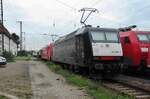 MRCE/HGK 145 086 stands parked at Grosskorbetha on 20 September 2015.