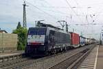 SBBCI 189 093 hauls an intermodal train through Bad Krozingen on 31 May 2019.