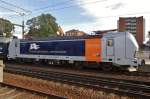 RailPool 193 922 stands with the BláTäg (Blue Train) in Hallsberg on 10 September 2015.