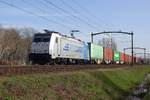 RTB 186 428 hauls the Blerick shuttle through Boxtel on 30 March 2021.