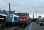 V 223 071 (ALEX) to Mnchen and DB V 218 206-7 to Ulm in Lindau.