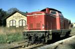 211 021-1 at Bayerisch Eisenstein, Bavarian Forrest, October 1989.