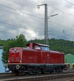 V100 2299 ex DB 212 299-2 of the VEB (Vulkan-Eifel-Bahn) parked on 08.07.2012  in Siegen (Kaan-Marienborn).