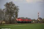 Two diesel locomotives (type 217 and 218) near Alttting/Bayern (Germany/2009)