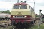 Closer look at 218 105 at the museum in Darmstadt-Kranichstein on 30 May 2014.
