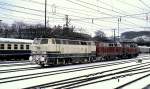 218 473-7 and two other 218 at Ulm, November 23rd, 1980.