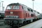 218 210-3 and 218 217-8 at Ansbach, June 25th, 1982.