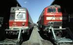 614 078-4 and 218 245-9 at Bad Harzburg, July 31st, 1999.