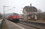 218 495-0 and annother 218 at Urspring, March 12th, 2009.