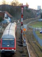 Control car and 218 at Illertissen, January 19th, 2008.