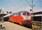 The DB 218 440-6 wiht an RE on the way in direction Waldshut in the Basel Bad Bf. Station.

analog picture / Mai 1999